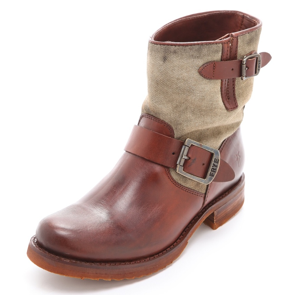 Veronica Frye canvas shortie boots